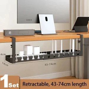 Wire Management Cable Tray for Wire Organizer Charging Data Cord PC Computer Cord Rack